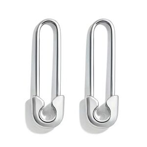 Simple safety pin earrings in silver tone; nwot